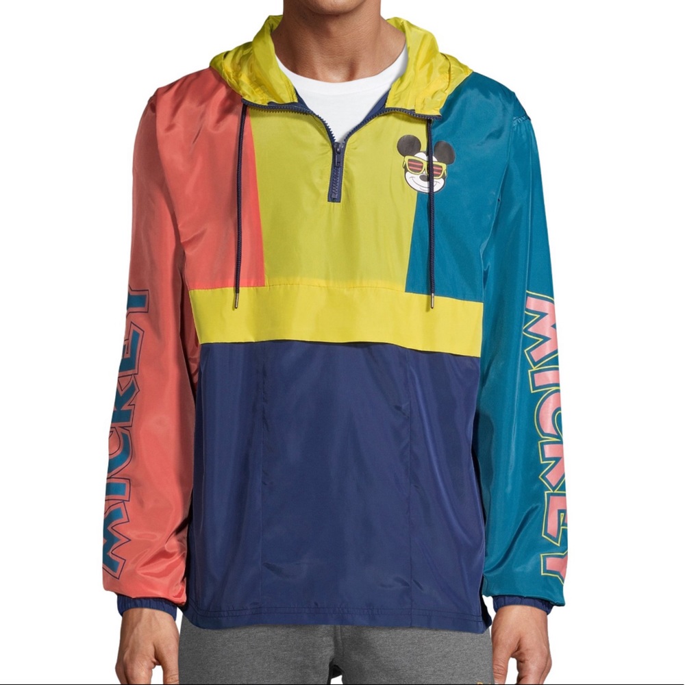 Mickey Mouse pullover windbreaker jacket neon
